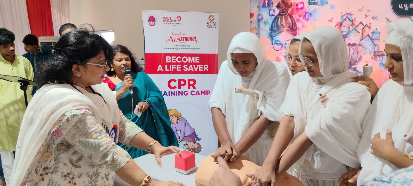 Dr. Hetan Shah leading a hands-on CPR training camp