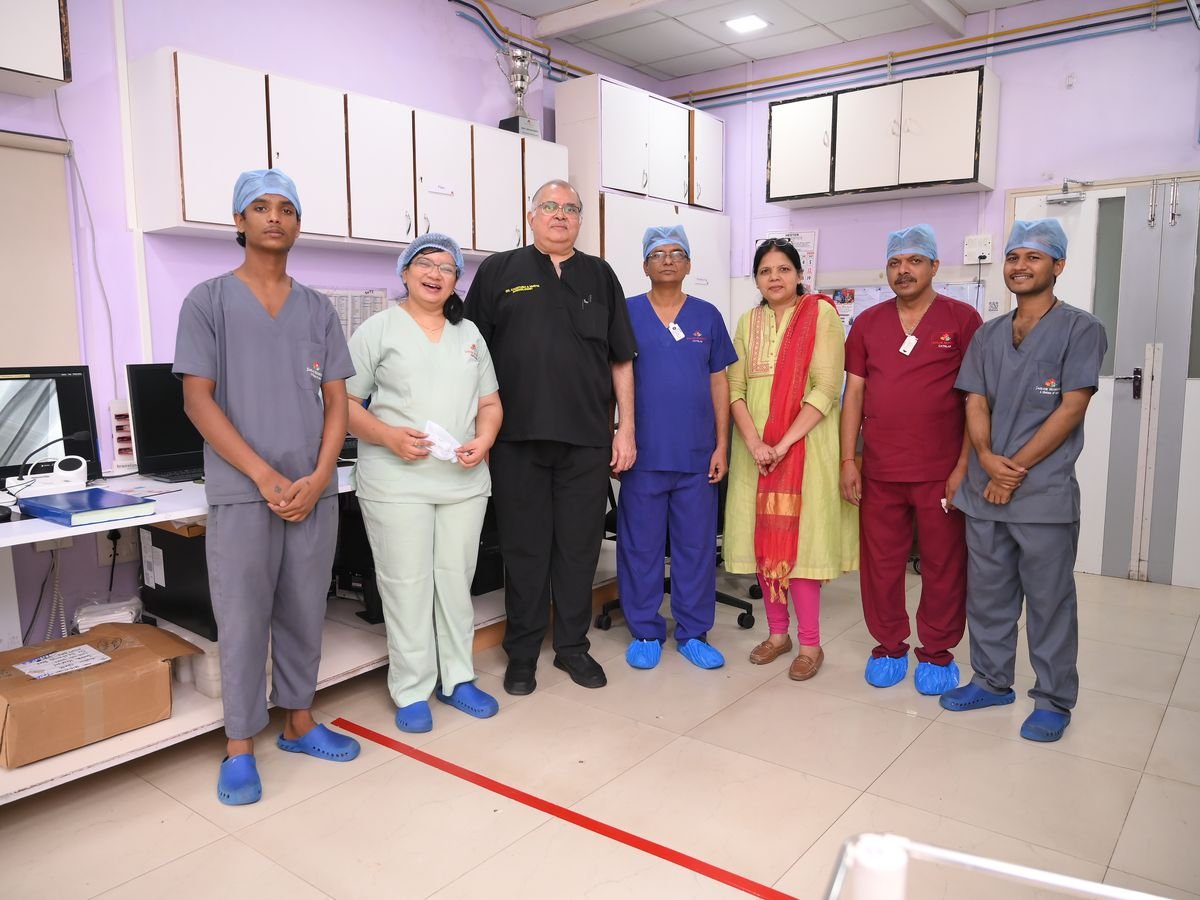 Dr. Hetan Shah with the cardiac care team