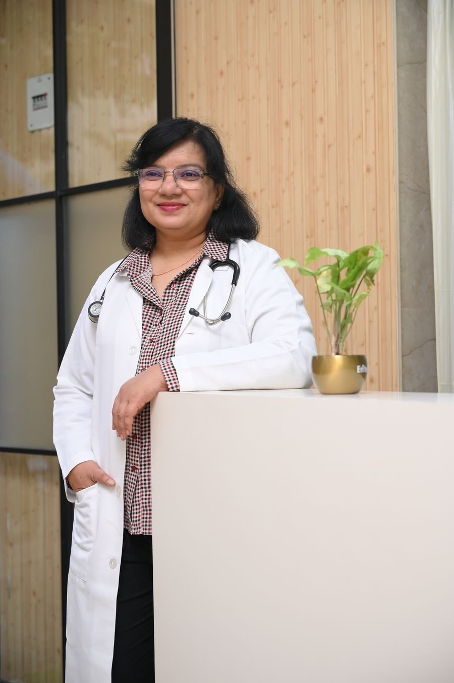 Dr. Hetan Shah at the clinic reception